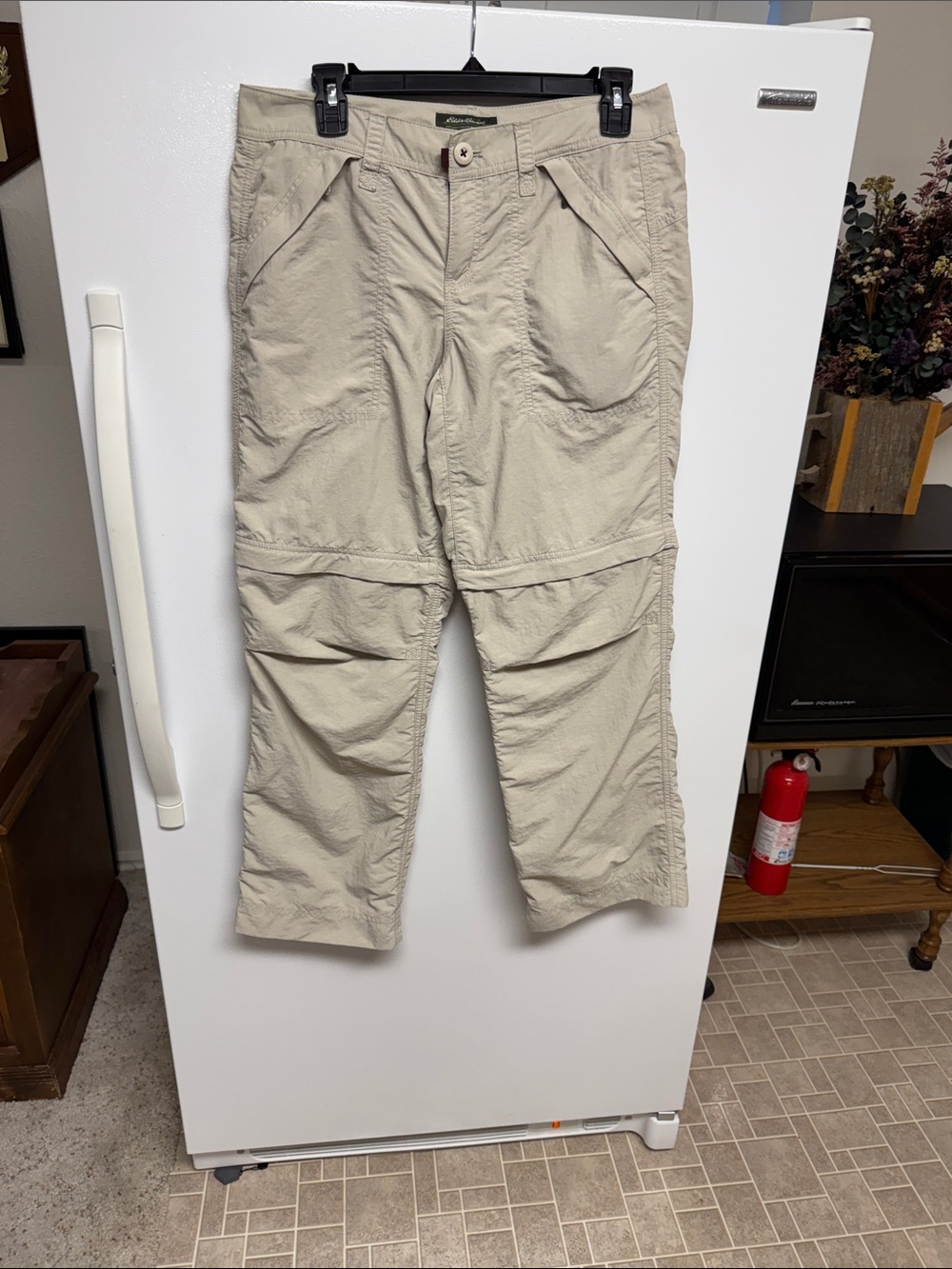 Eddie Bauer Light Gray Convertible Boot-Cut Pants